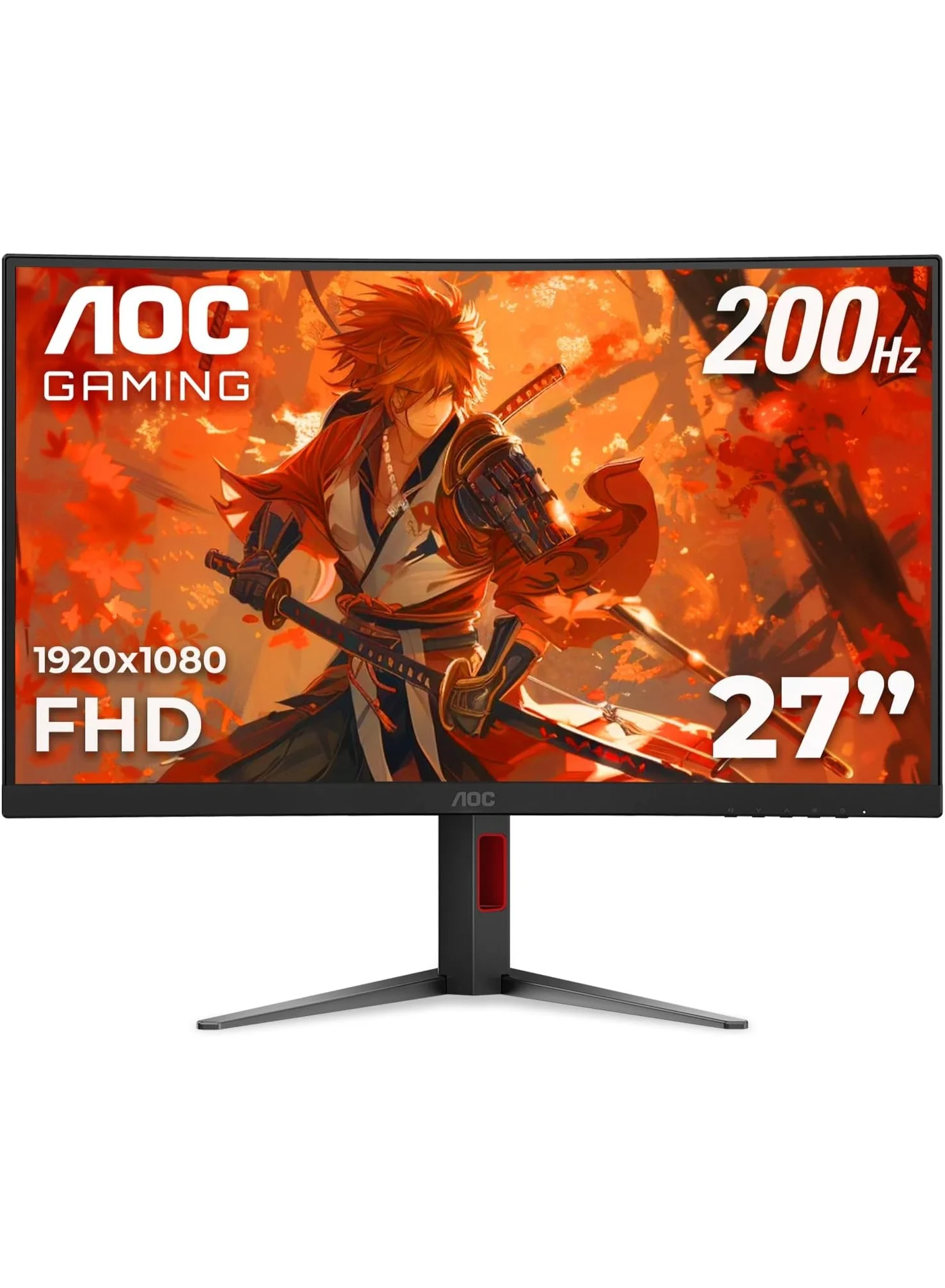 Premium 27-inch Curved Gaming Monitor FHD 1080p 200Hz Ultra-Fast Response Display (Black, 27-inch) fm4ap