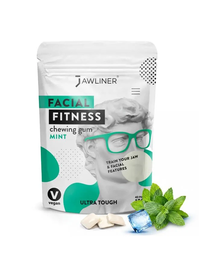 Jawliner Premium Hard Chewing Gum for Jawline Definition and Facial Exercise (Mint Flavor, 2 Months Pack) byjab