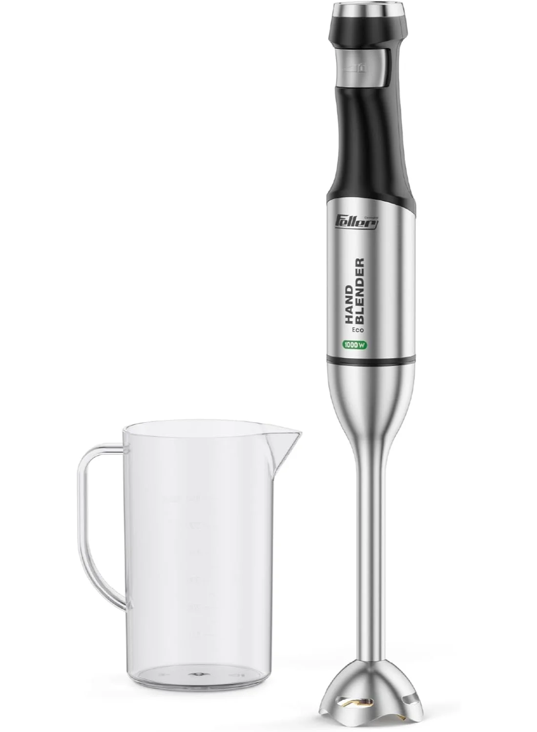 Feller Germany Hand Blender 1000W Professional Immersion Mixer with Titanium Coated Blades and Stainless Steel Body (Black, 1 Unit) pcepx