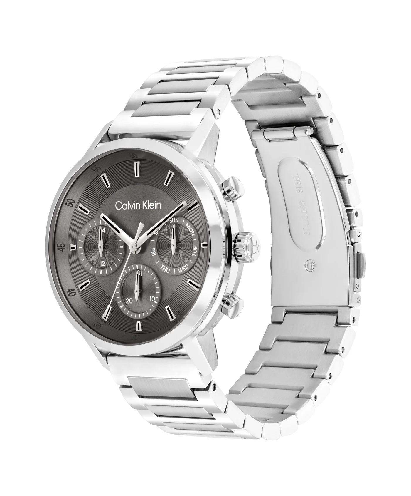 Premium Multifunction Quartz Watch Stainless Steel Case For Men (Silver, One Size) hsjuy