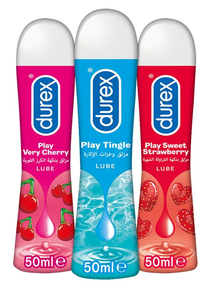 Premium Personal Lubricant Multi-Pack Tingle Cherry and Strawberry Flavored Gel (50 mL) u8k7x