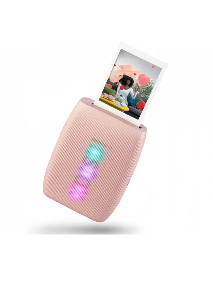Portable Smartphone Photo Printer Wireless Instant Mobile Photo Maker (Rose Pink, 86mm x 54mm) 4kzss
