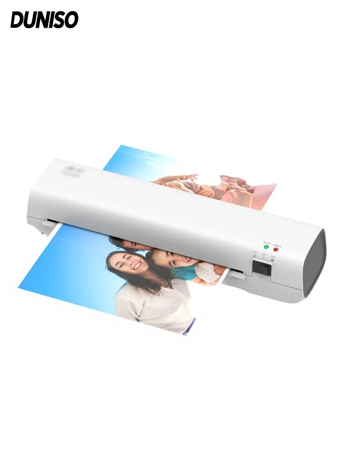 DUNISO A4 Laminating Machine with 50 Laminating Pouches, Dual Hot and Cold Settings, Quick Warm-up Desktop Laminator for Home Office and School e19f6