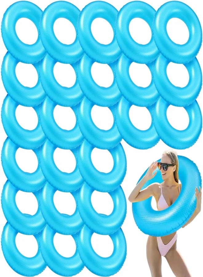 Soulchen Inflatable Swimming Rings Premium PVC Pool Floats for Beach and Summer Parties (Blue, 24 Pack, 81 cm) n1st6