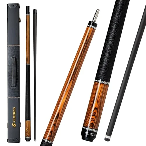 CUEDESG Carbon Fiber Pool Cue Stick Professional Low Deflection Billiard Cue with Bocote Wood Butt (11.8 mm) im78w