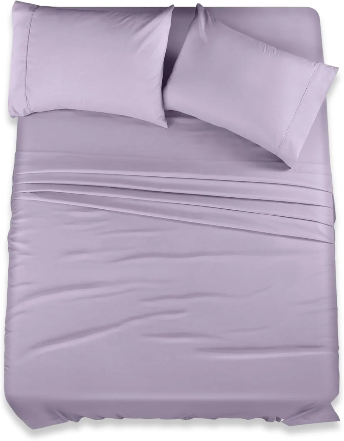 FOAM CRAFT 4 Piece Bed Sheet Set Premium Cotton Solid Lavender (Twin Size) nzc5e