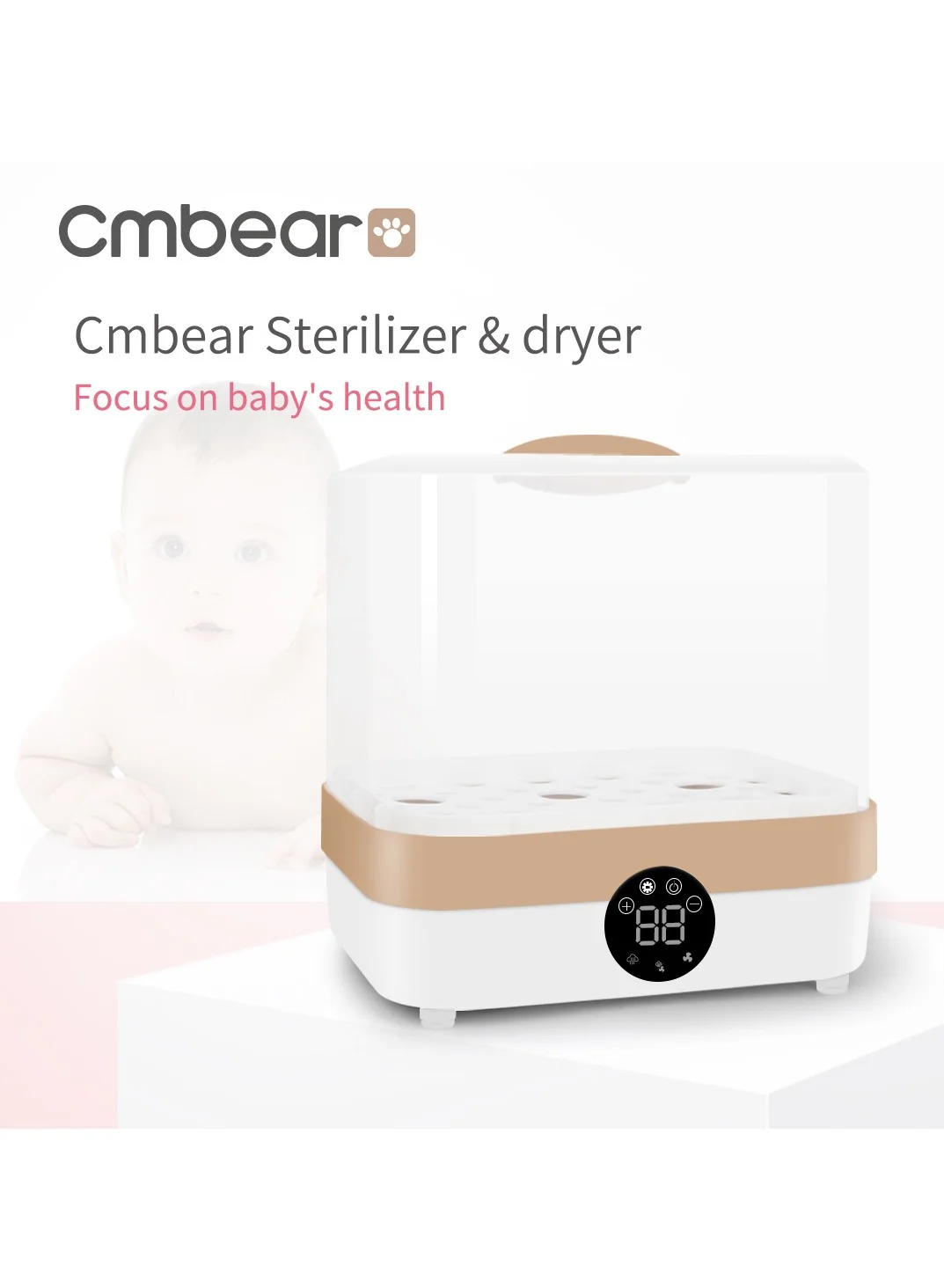 Premium Electric Steam Sterilizer and Dryer for Baby Accessories (Universal Fit, White, 1 Unit) 5wa1o