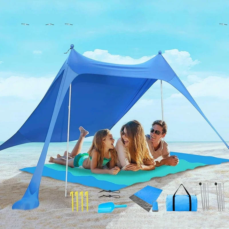 DEXO Beach Canopy Tent Premium Sun Shade with UPF 50+ UV Protection and Aluminum Poles (213 cm x 213 cm) l87lk