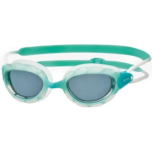 Premium Adjustable Swimming Goggles with Anti-Fog UV Protective Curved Lenses for Adults (Green Clear Tint, Regular Size) ynvr1