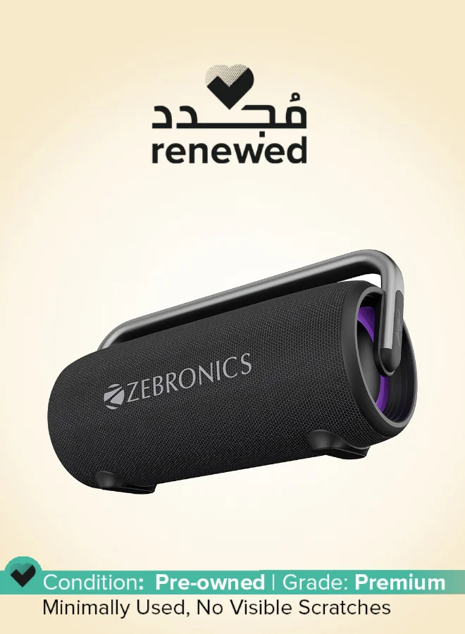 Portable Wireless Bluetooth Party Speaker with RGB Lights and Deep Bass (Black, 1 Unit) e1dm9