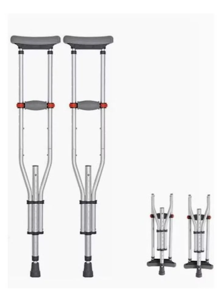 SKYLINE Adult Folding Crutches Lightweight Adjustable Aluminum Mobility Aid (1 Pair) qjj83