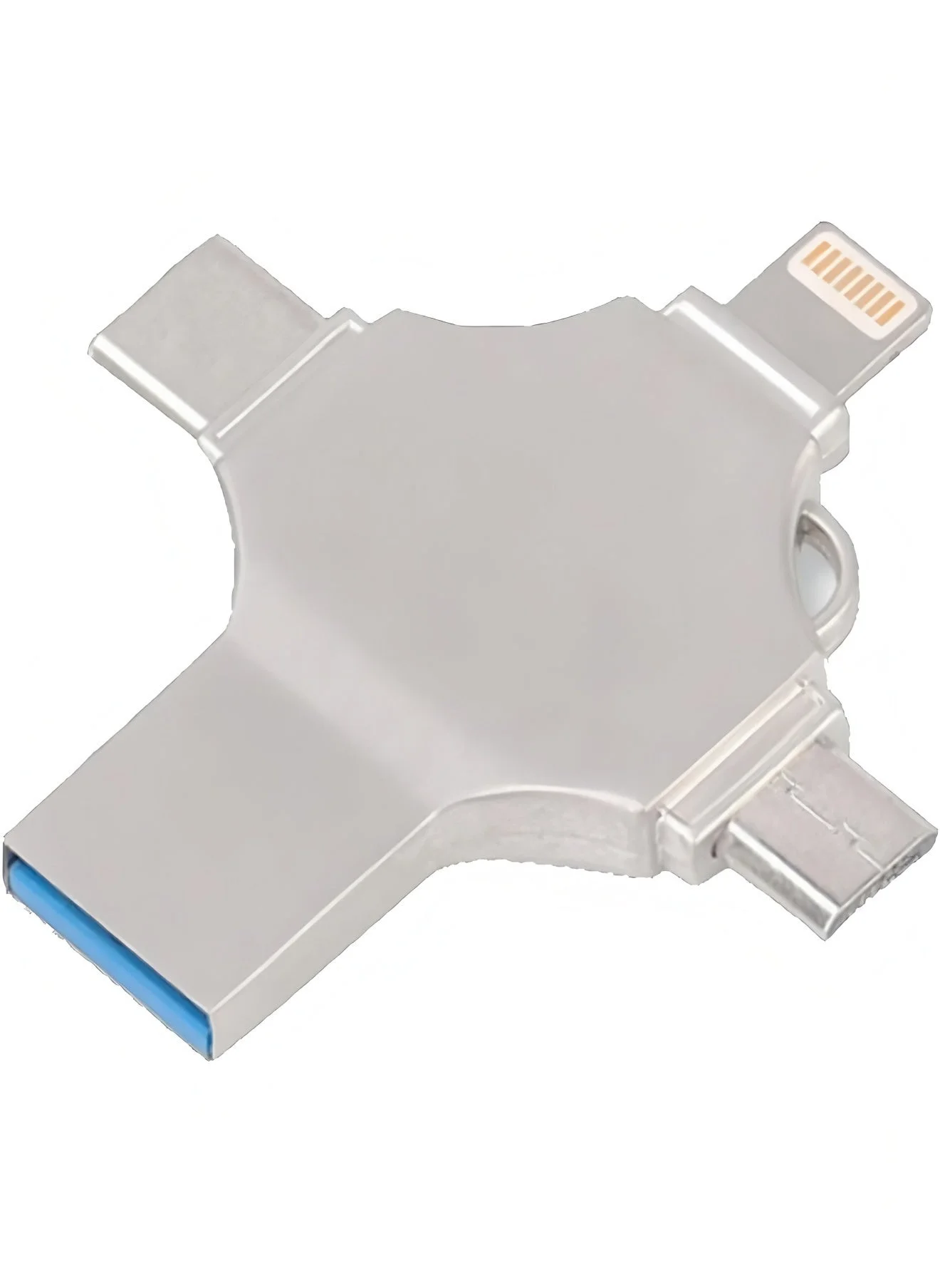 Flyview 4-in-1 USB Flash Drive 2TB, Multi-Connector External Memory Stick for Phone Tablet and Computer (Silver, 2TB) 81ciu