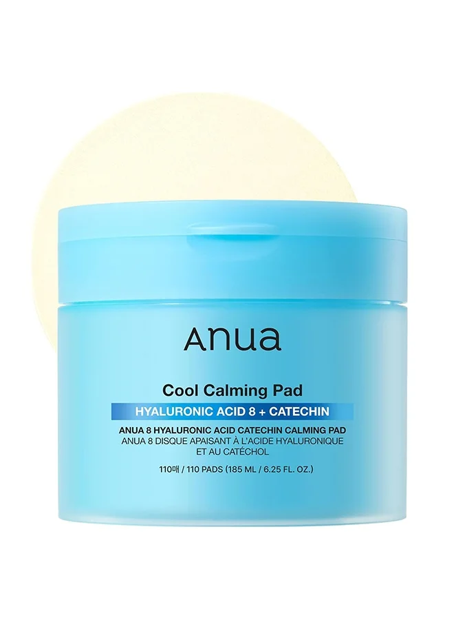 Anua 8 Hyaluronic Acid Catechin Calming Pad Premium Hydrating Facial Toner Pads for Sensitive Skin (110 Ea) q18k0