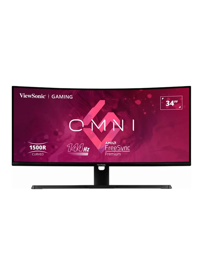 ViewSonic 34-inch 2K QHD Ultrawide Curved Gaming Monitor (144Hz, 1ms, HDR10, 21:9 Aspect Ratio) Black m2n2w