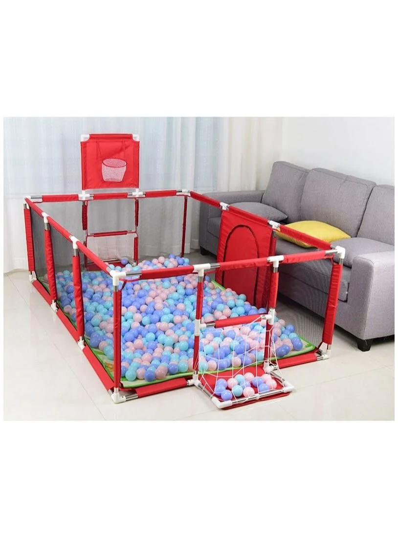 DubaiGallery Portable Kids Safety Playpen with Basketball Hoop and Mesh Sides (Large, 120cm x 120cm) ychnu