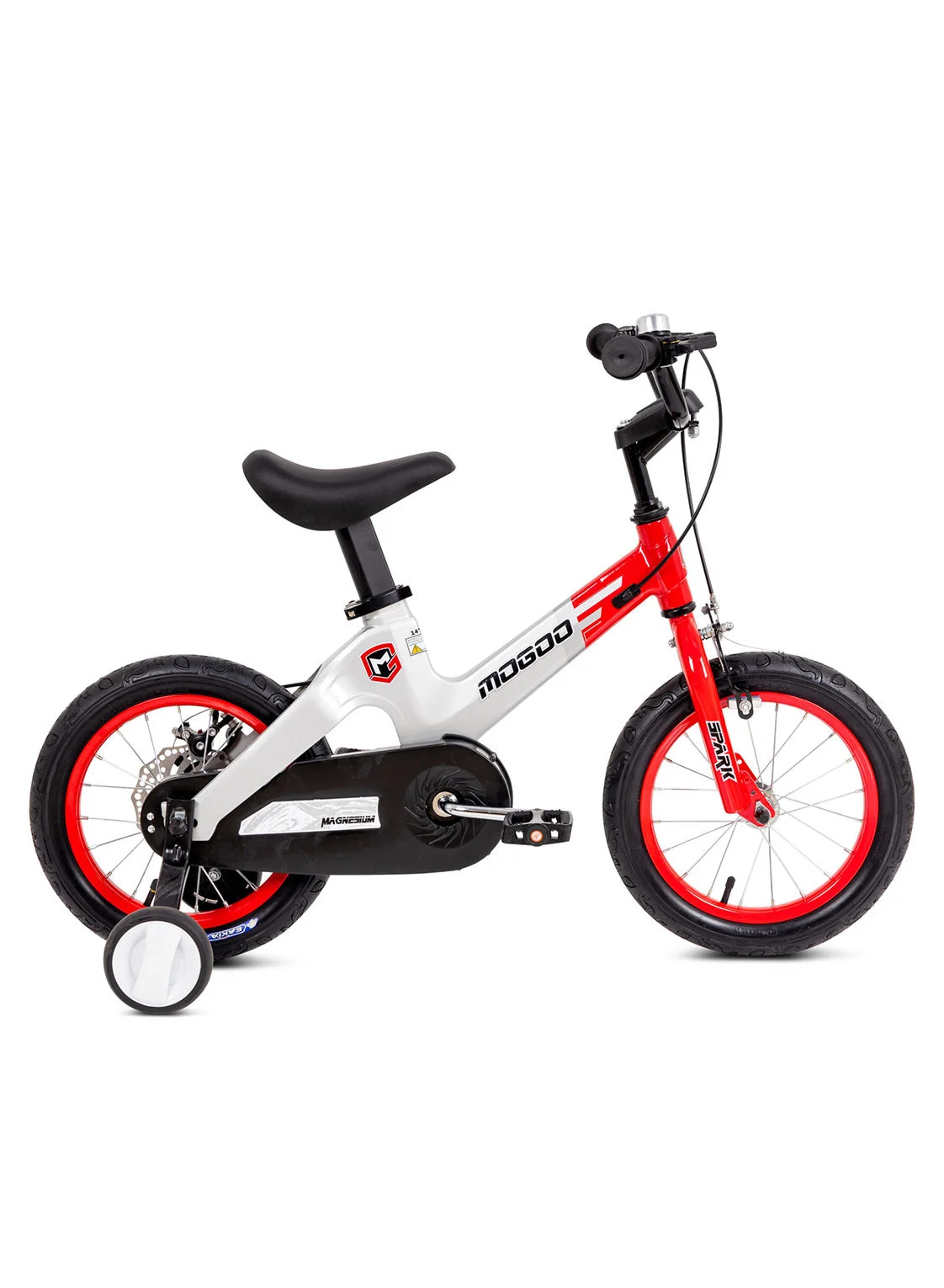 MOGOO Magnesium Kids Bike with Adjustable Seat (Red and White, 14-Inch Wheel) m7ovb