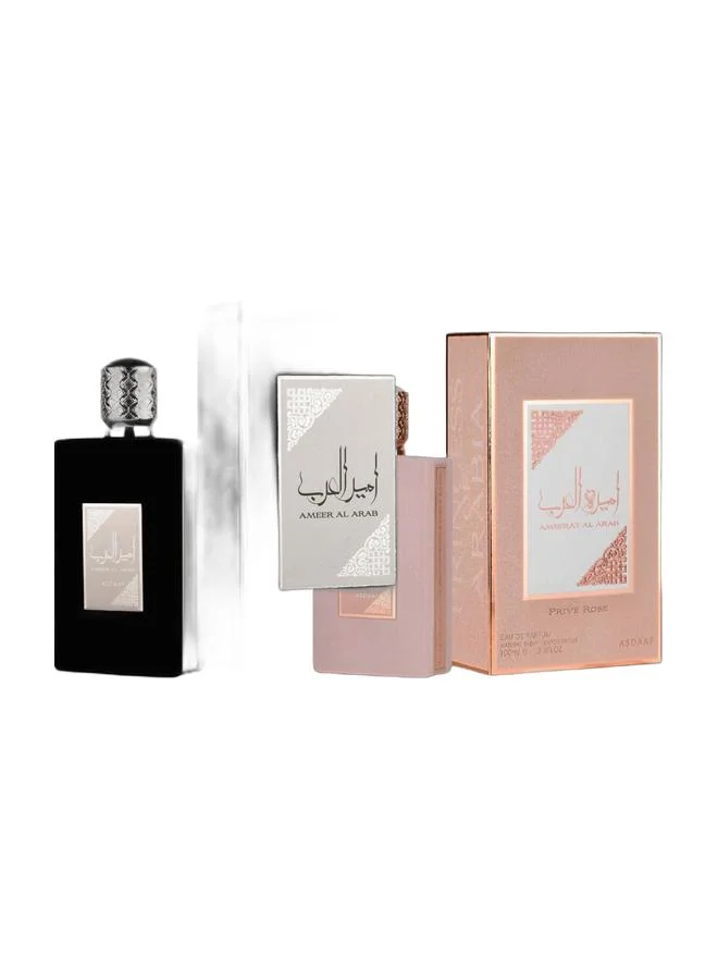 Lattafa Ameer Al Arab and Ameerat Al Arab Prive Rose Eau de Parfum Fragrance Set (2 x 100 mL) uc6zi