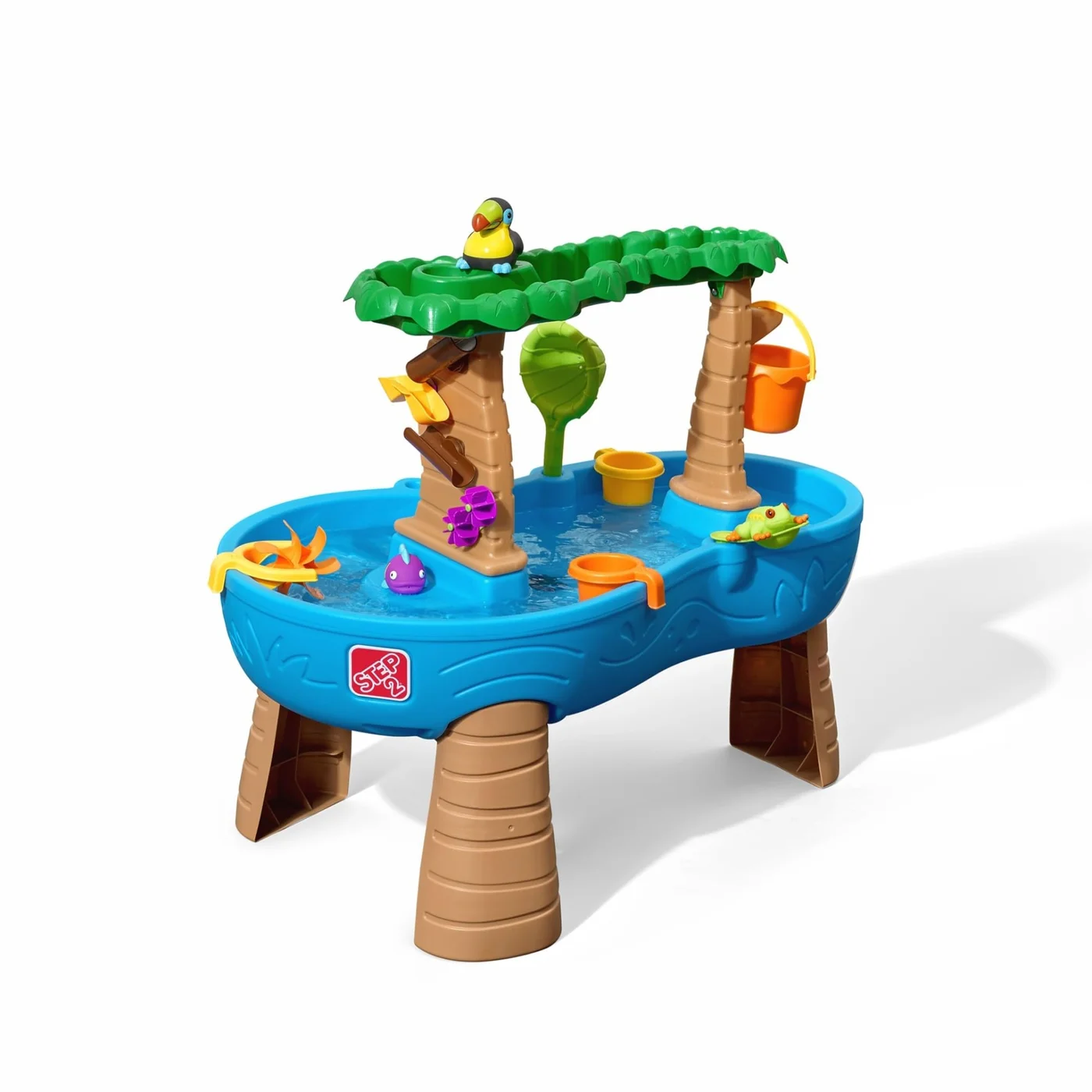 Premium Tropical Rainforest Outdoor Water Activity Table for Toddlers (Blue and Green, 13-Piece Set) o9oo8