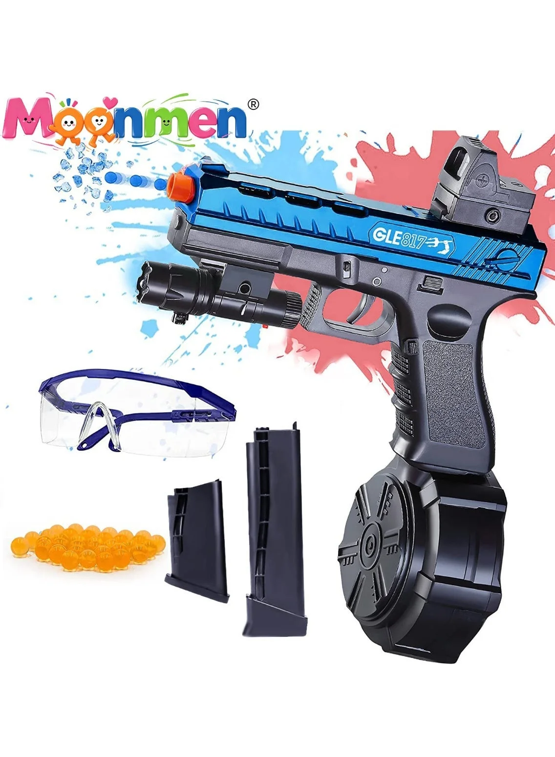 Moonmen Electric Gel Ball Blaster Pistol Toy (Impact Game Set, 1 Piece) auhv7