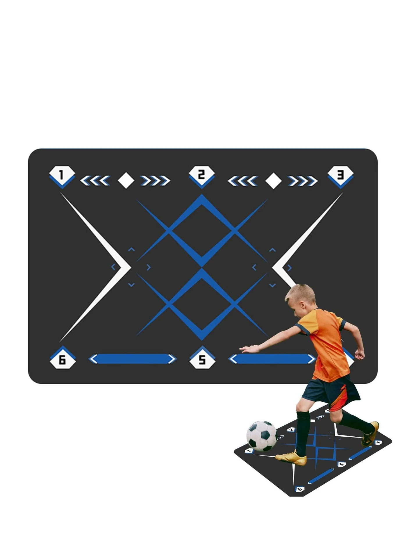 SYOSI Football Footstep Training Mat Anti-Skid Silent Dribbling Practice Pad for Ball Control (100 cm x 60 cm) y5ew0