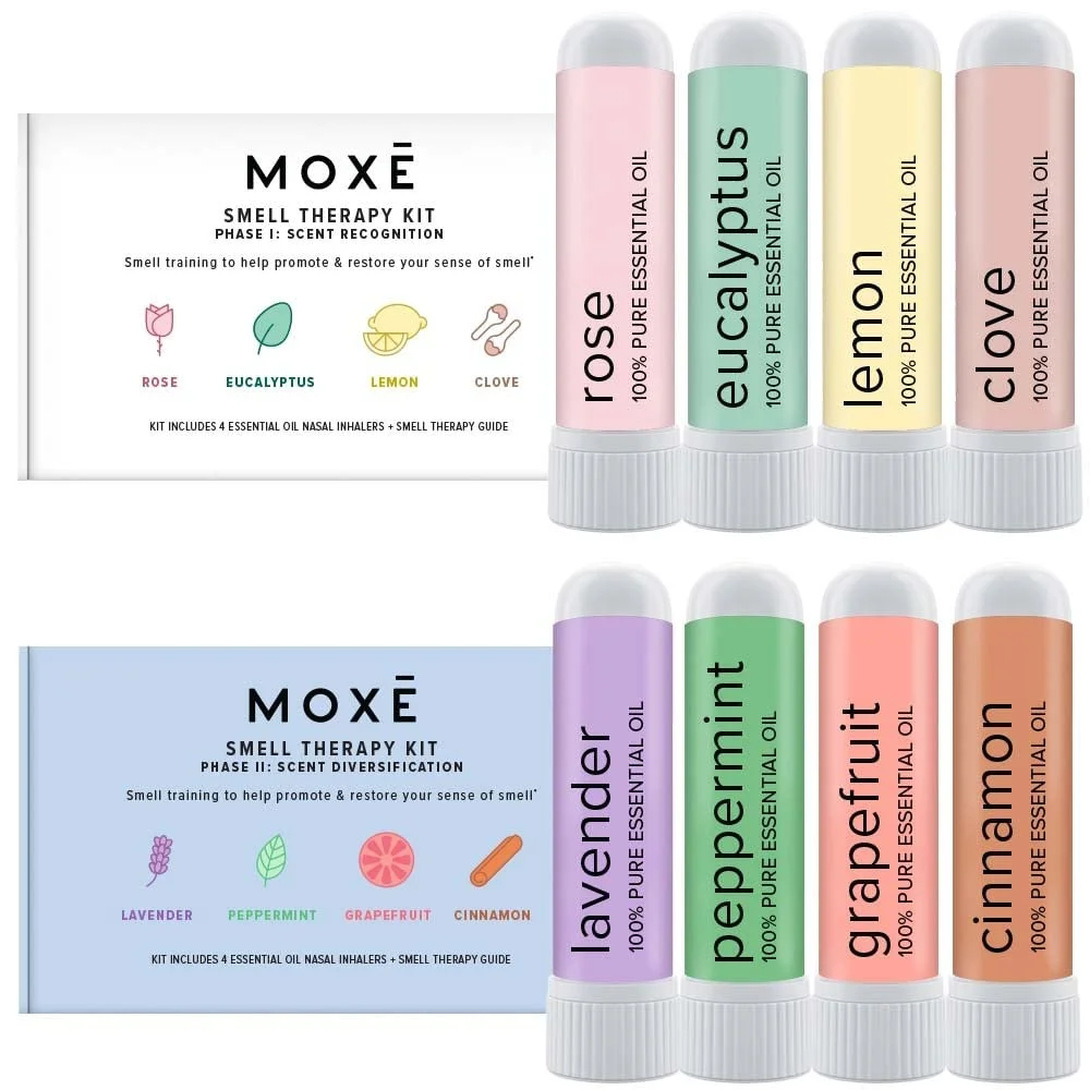 MOXE Olfactory Training Set with 8 Essential Oils for Sensory Stimulation (Phase 1 and Phase 2 Bundle, 8 x 5 mL) eiwki