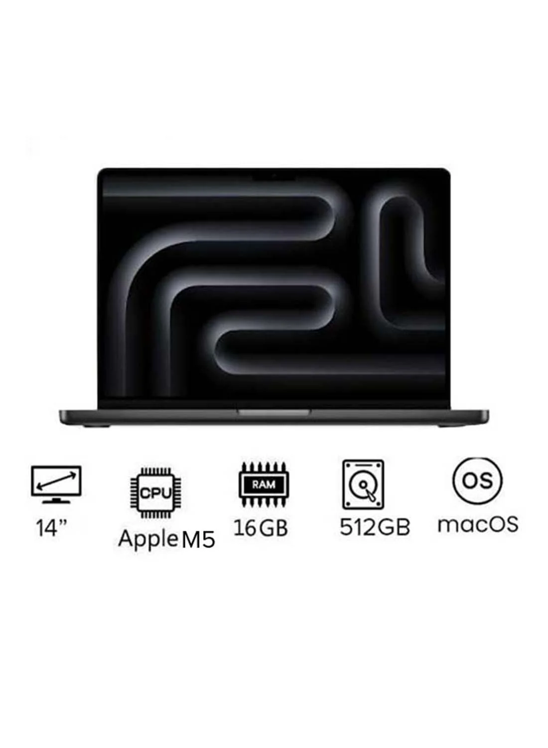 Premium Smart Laptop Pro 14-Inch Display High-Performance Computing Device (Space Black, 16GB RAM, 512GB SSD) docjg