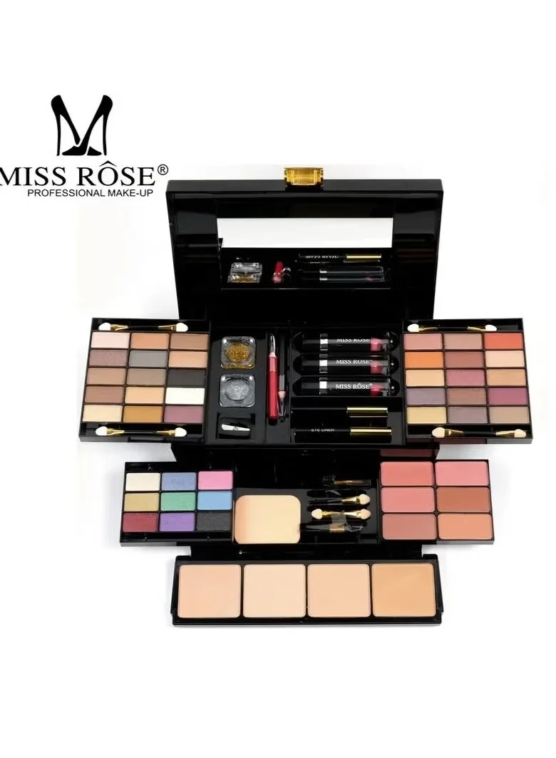 Miss Rose Professional Makeup Kit All-in-One Cosmetic Set for Face Eyes and Lips (1 Piece) oz5vu