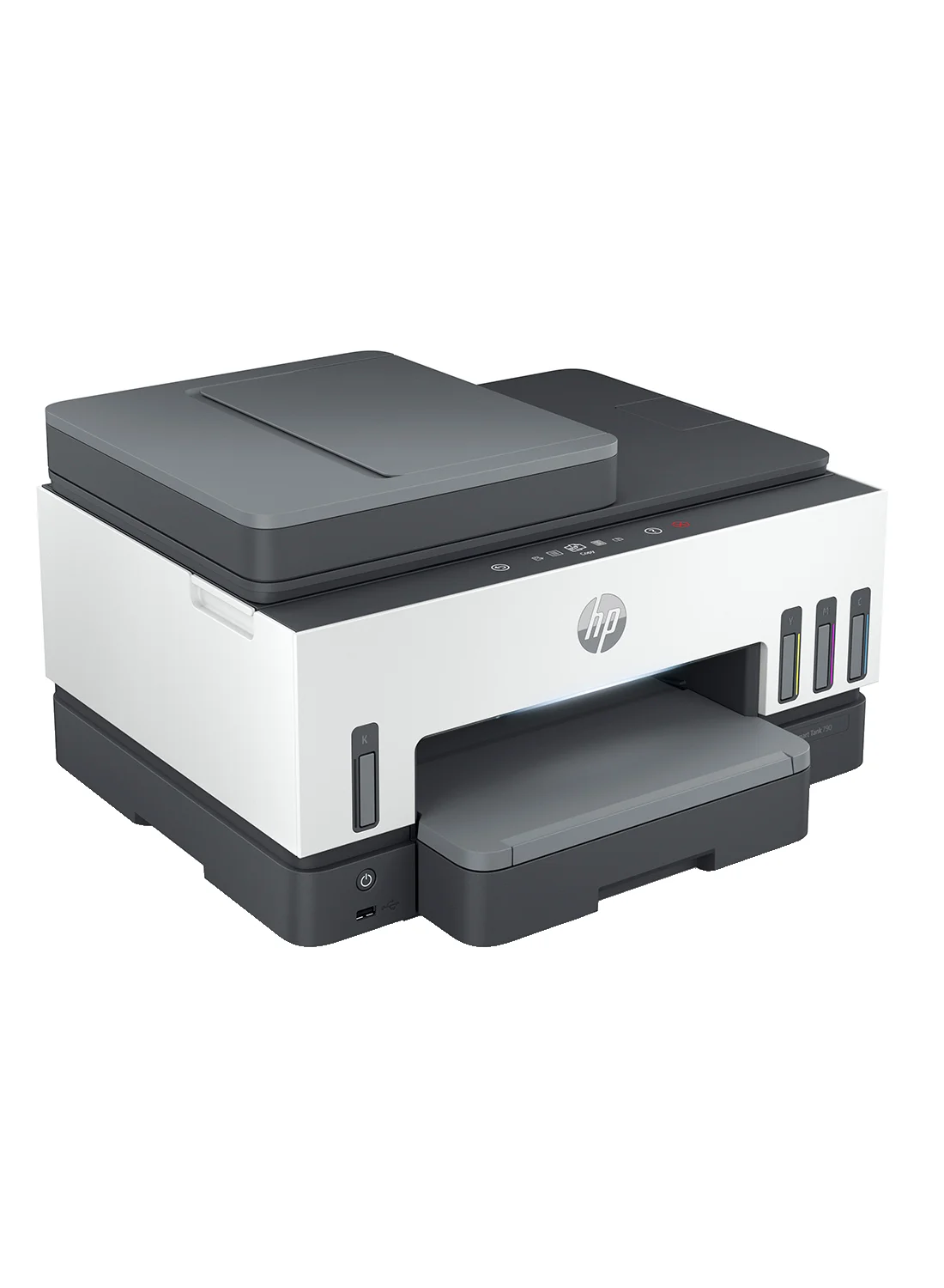 Premium All-In-One Wireless Color Ink Tank Printer with Duplex Printing and ADF for Home Office (White/Grey) pkgh1