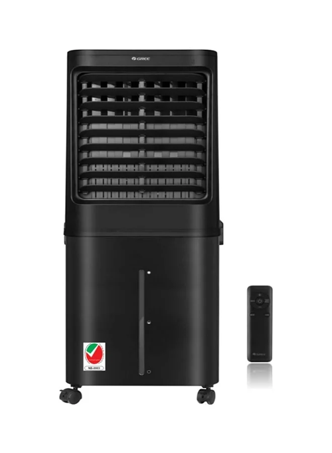 Premium Portable Air Cooler with Remote Control and 4-Speed Settings (Black, 40 L) dnf0i