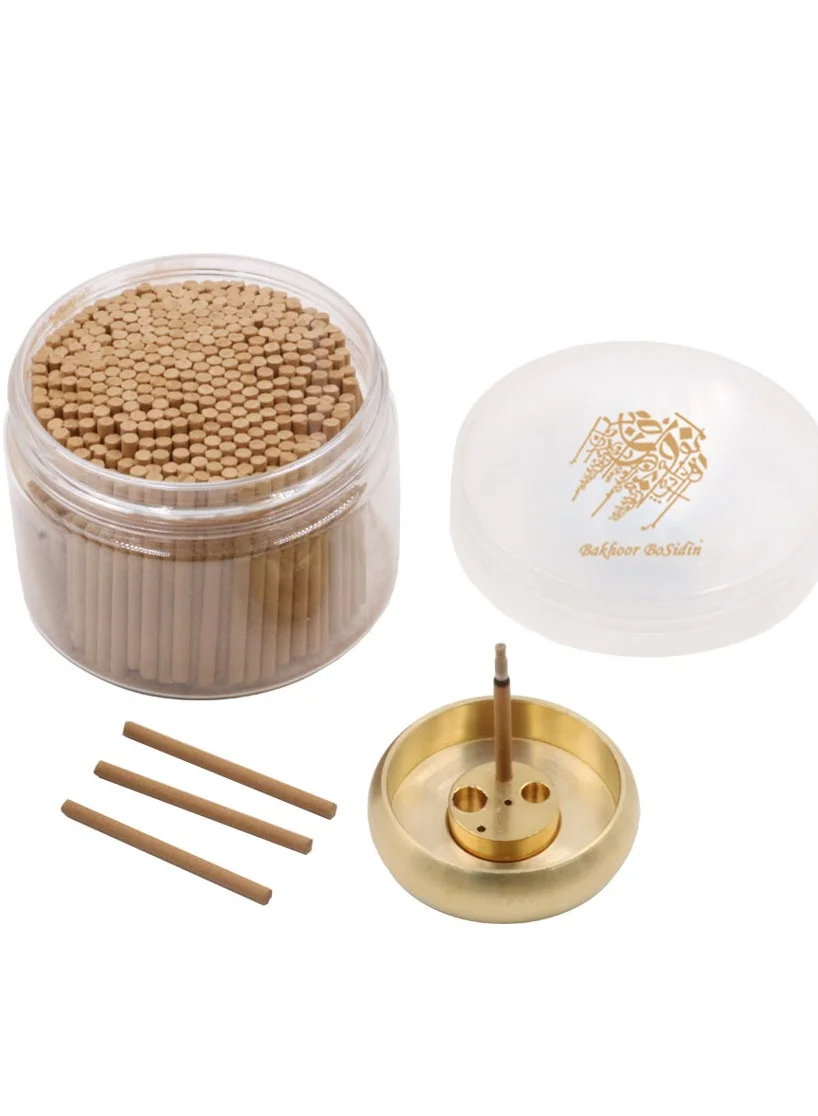 Cambodian Oud Incense Sticks Premium Bakhoor with Copper Holder (3mm, 1 Pack) b1ngf