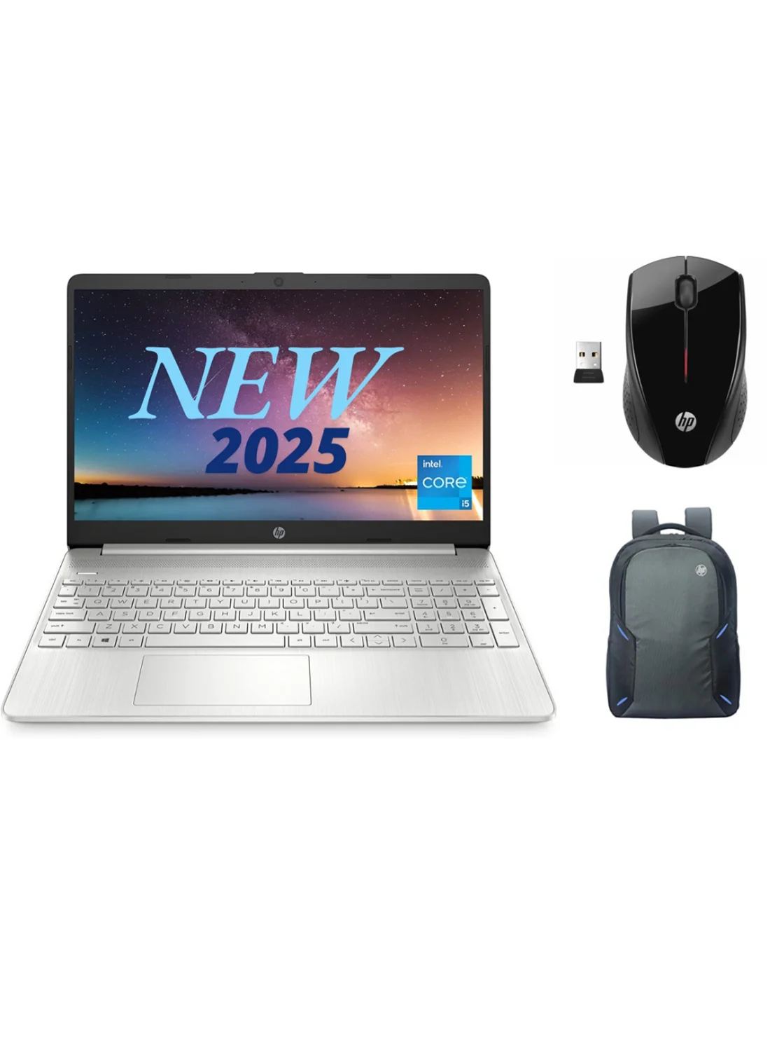 Premium 15.6-Inch Laptop Core i5 16GB RAM 512GB SSD Windows 11 with Bag and Mouse (Silver, 15.6-Inch) h7ckn