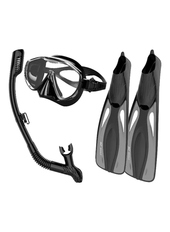 Whale Diving Snorkel Goggles And Flippers Set Premium Underwater Swimming Gear (XL) 3ttv3
