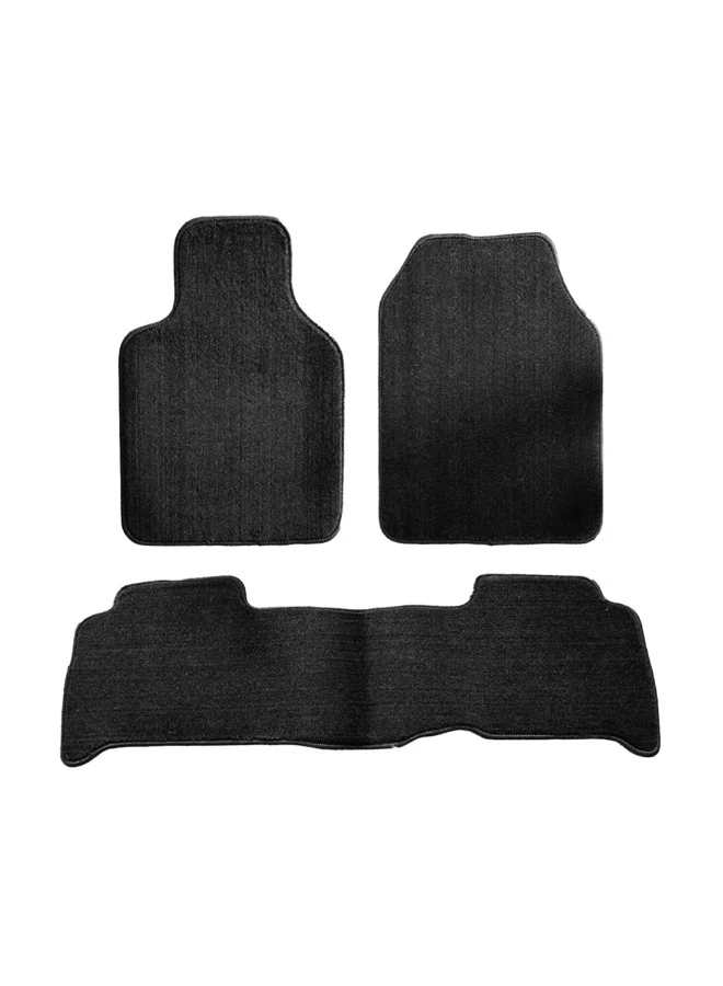 BYSON Universal SUV Car Floor Mats 3-Piece Set - Heavy-Duty Waterproof All-Weather Protection for Front and Rear Interior (Black, 3-Piece) hxlu6