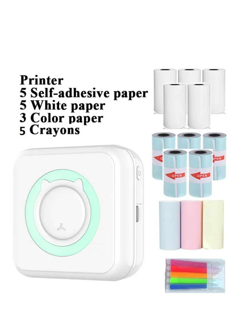 Joyelink Portable Wireless Thermal Printer Mini Pocket Bluetooth Photo Label Maker (13 Rolls Paper Included) nvsz0