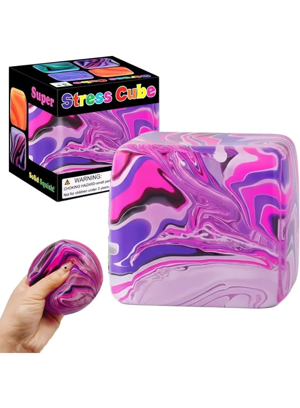 Whimsy Sensory Fidget Cube Squeeze Ball for Stress Relief and Focus (Colorful, 6 cm) 6drrt