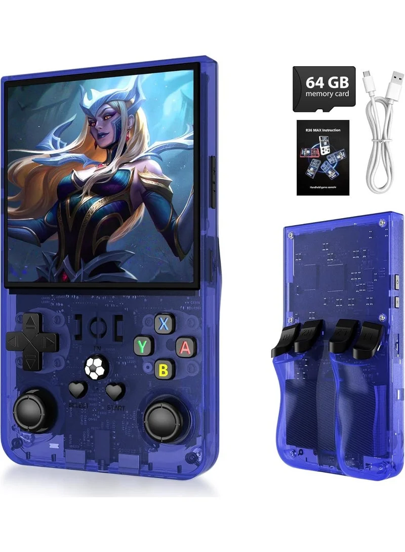 Gulf Trend Retro Handheld Gaming Console (4.0-inch IPS Display, 64GB, 4000mAh Battery, Portable Video Game Player for Kids & Adults) - Blue 0lirj