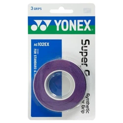 Premium Overgrip Tape for Badminton and Tennis Rackets (Deep Purple, 3 Pack) mi7pw