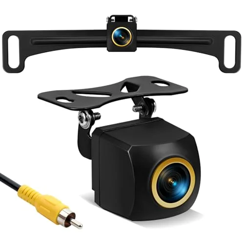 Vampolo License Plate Backup Camera AHD 1080P Rearview Reversing Camera 170 Degree Wide Angle for Car SUV RV bjijc