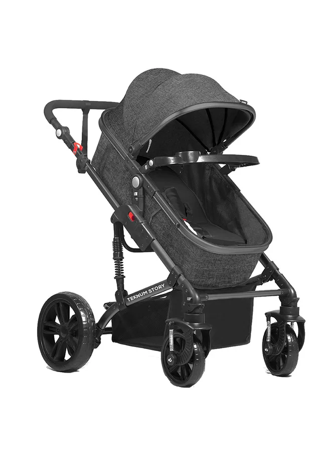 TEKNUM 3-in-1 Premium Pram Stroller (Space Grey, Suitable From Birth to 18 kg) 8q66h