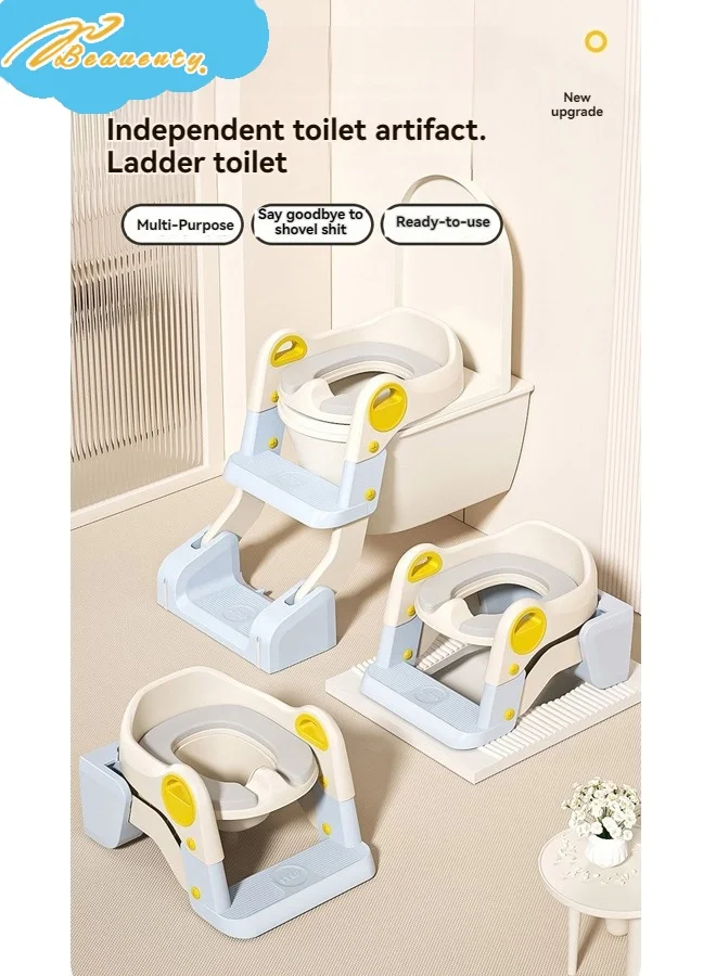Beauenty 3-in-1 Baby Potty Training Seat with Step Stool Ladder and Anti-Slip Pads (Unisex, Toddlers) 0ua10