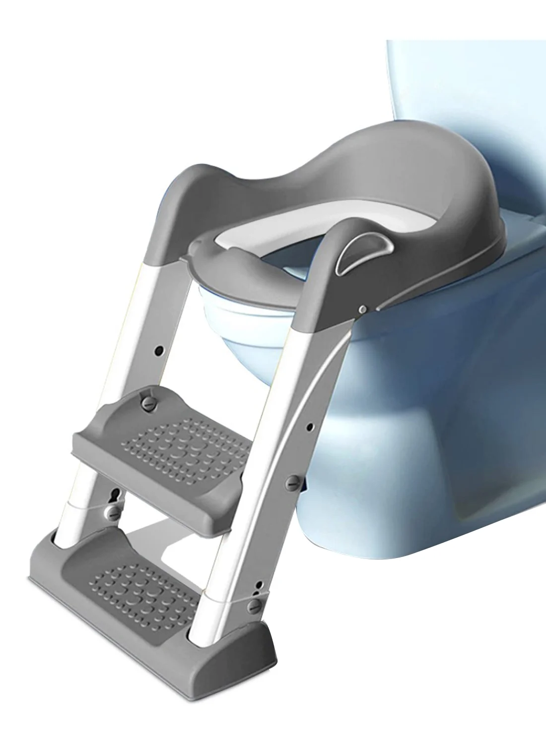 Eazy Kids Foldable Potty Training Seat with Step Stool (Grey, 40 cm x 35 cm) mfw44