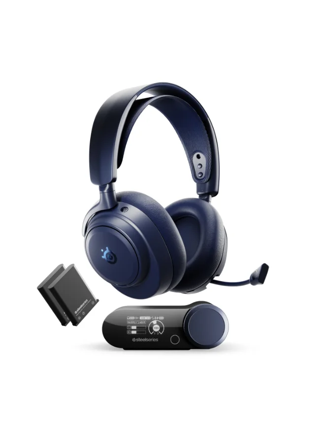 Premium Wireless Gaming Headset with Active Noise Cancellation and AI Microphone (Midnight Blue) jm9c9