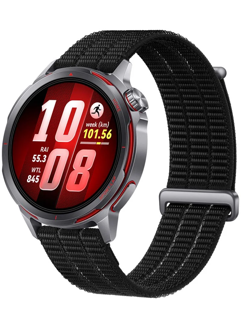 Smart GT Runner 2 Professional Sports Smartwatch with GPS and Health Monitoring (Midnight Black, 43 mm) adoke