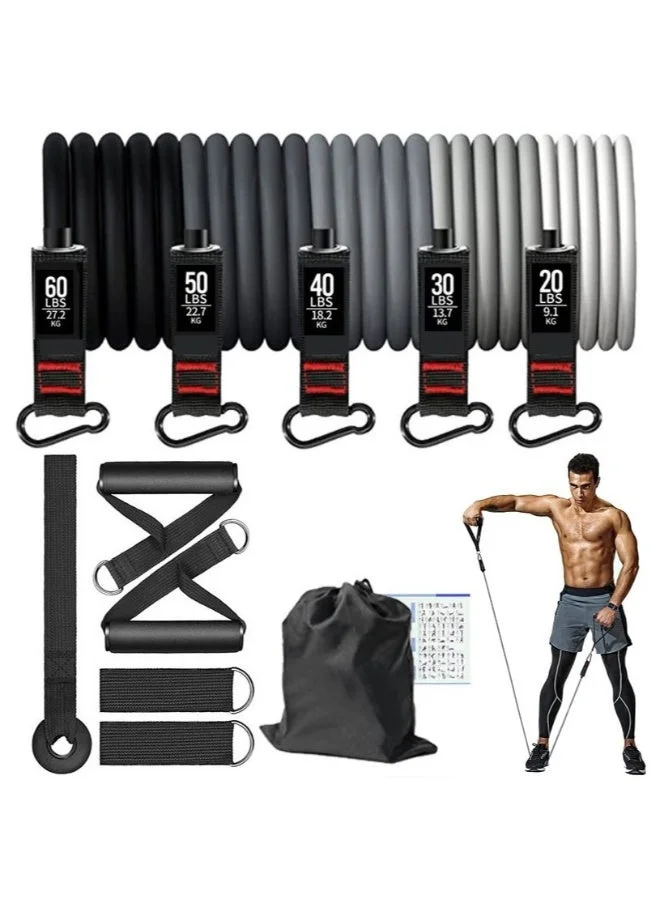 WALALLA Resistance Bands Set with Handles Premium Exercise Equipment for Heavy Strength Training and Physical Therapy (200 lbs) tc0w1
