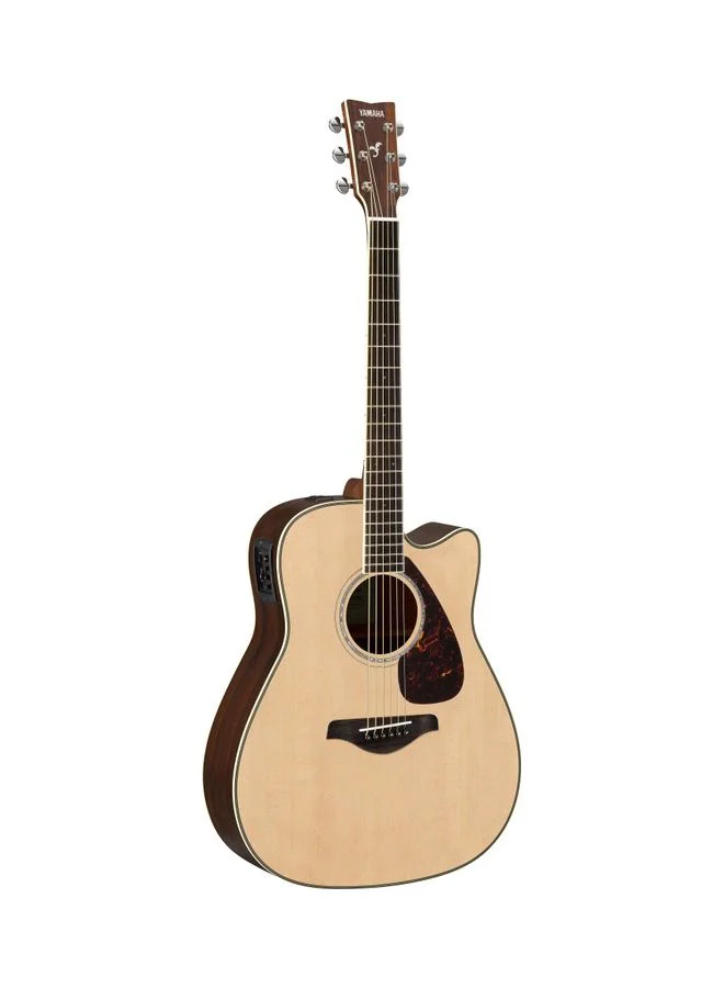 Premium Concert Cutaway 6-String Acoustic-Electric Guitar (Natural Wood Finish, Full Size) 6u82t