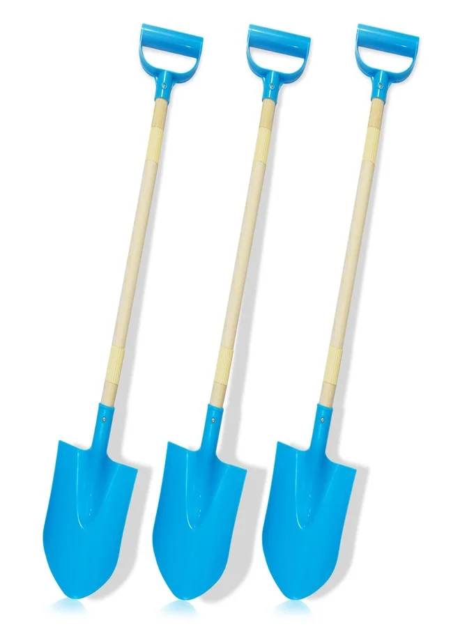 CHEERBANK Kids Beach Shovels Set for Sand Digging, Adjustable Length Plastic Spade with D-Handle (3 Pack, 79 cm) 9vuk1