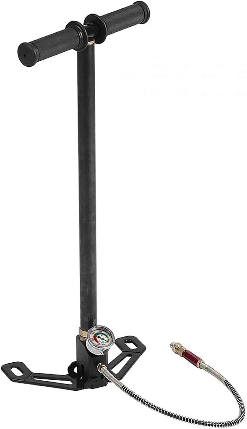 Klarako High Pressure Hand Pump 304 Stainless Steel 3-Stage Air Inflator with Oil-Water Separation for PCP Airguns and Inflatables (6000psi) aevv1