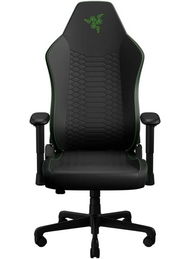Premium Ergonomic Gaming Chair with Built-in Lumbar Support and High-Density Foam Cushion (Black and Green, Adjustable Recline) el2jg