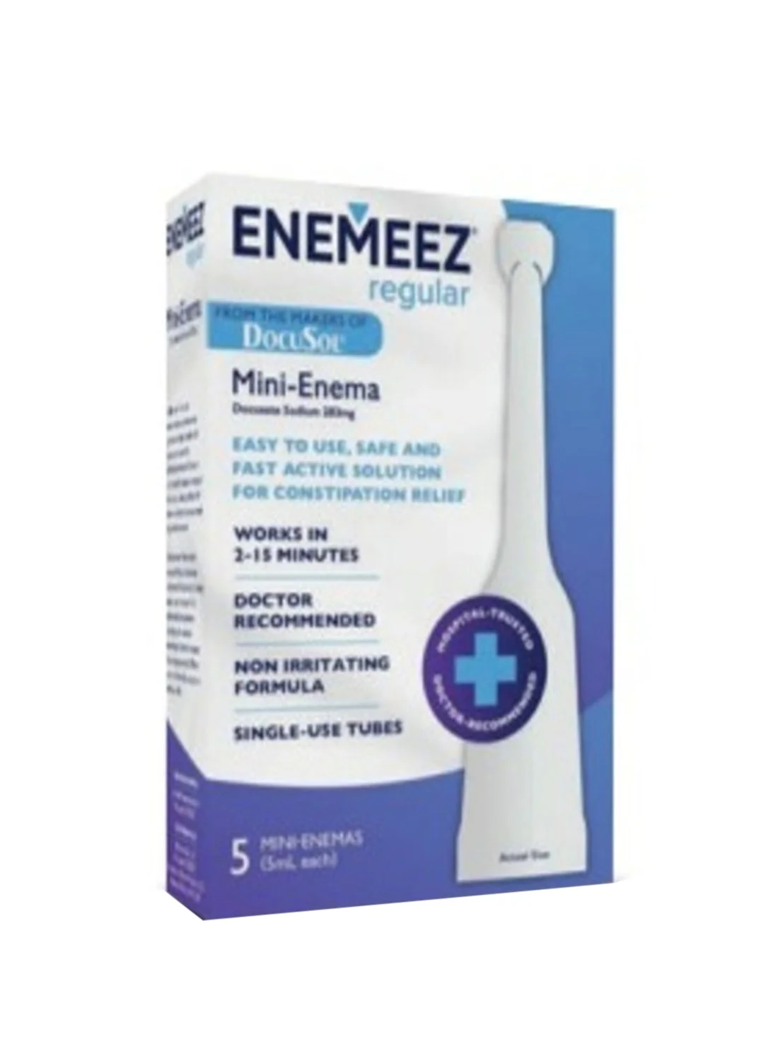 Docusol Enemeez Mini Enema for Adults (100 mg, 5 mL, 5 Pack) hkgg6