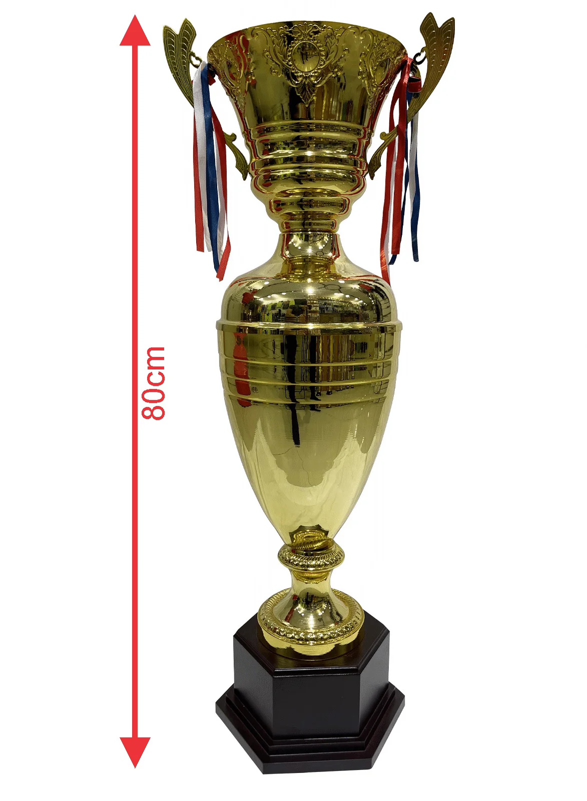Spall Metal Gold Trophy with Colorful Ribbon for Sports Achievement and Award Ceremony (20 cm) atdec